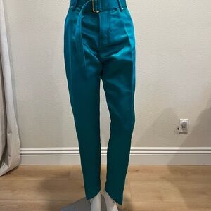 Tom Ford Teal Pants with Gold Button